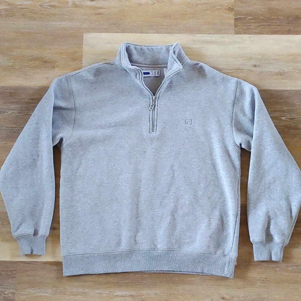 Fila Light Gray Quarter-Zip Sweatshirt